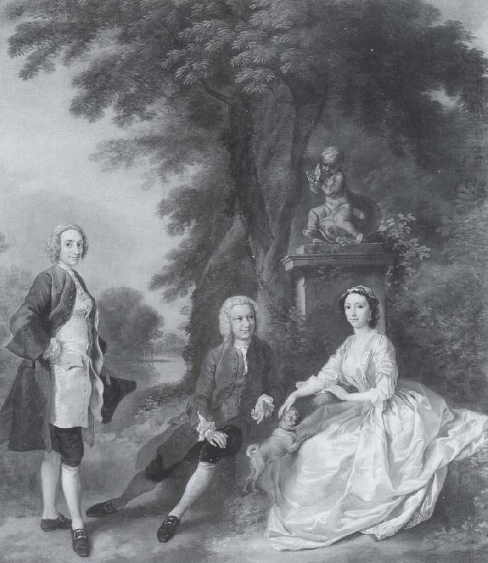 Thomas Gainsborough Jonathan Tyers with his daughter and son-in-law,Elizabeth and John Wood china oil painting image